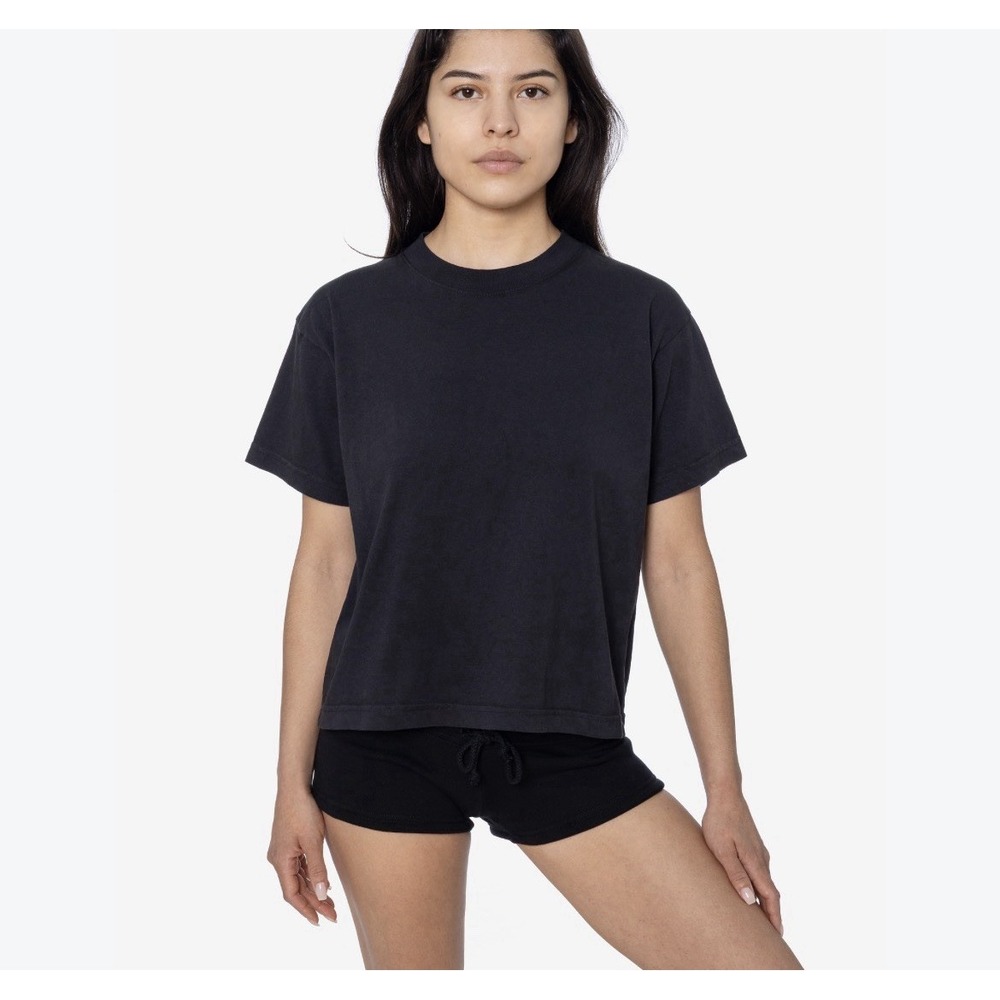 Los Angeles Apparel Womens Oversized Black T Shirt Large Cotton Closet Staple